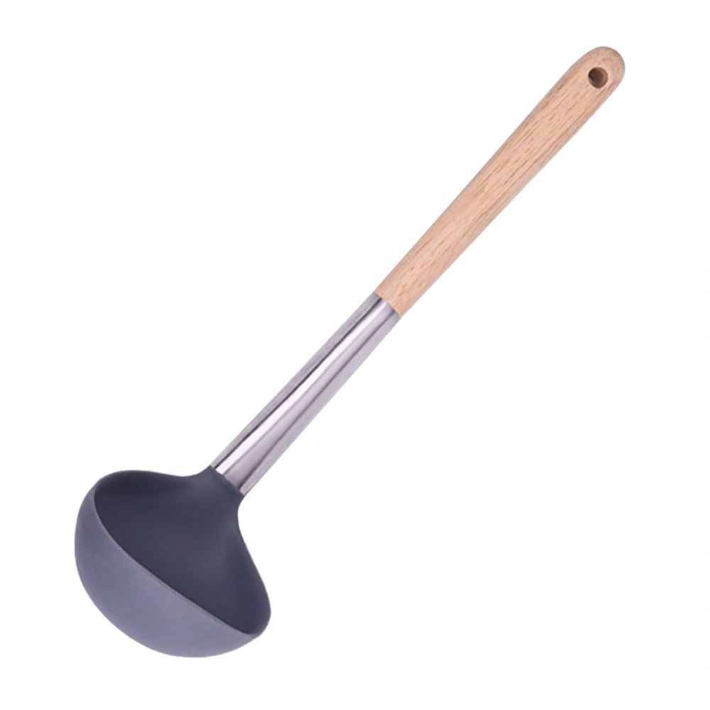 Long Handle Silicone Soup Spoon Heat Resistant Cooking Scoop Food Serving Soup Ladle Cookware Kitchen Utensil for Home Restaurant