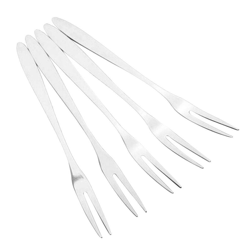 6PCS Stainless Steel Forks Stainless Steel Two Prong Forks Dessert Fruit Forks Party Tableware