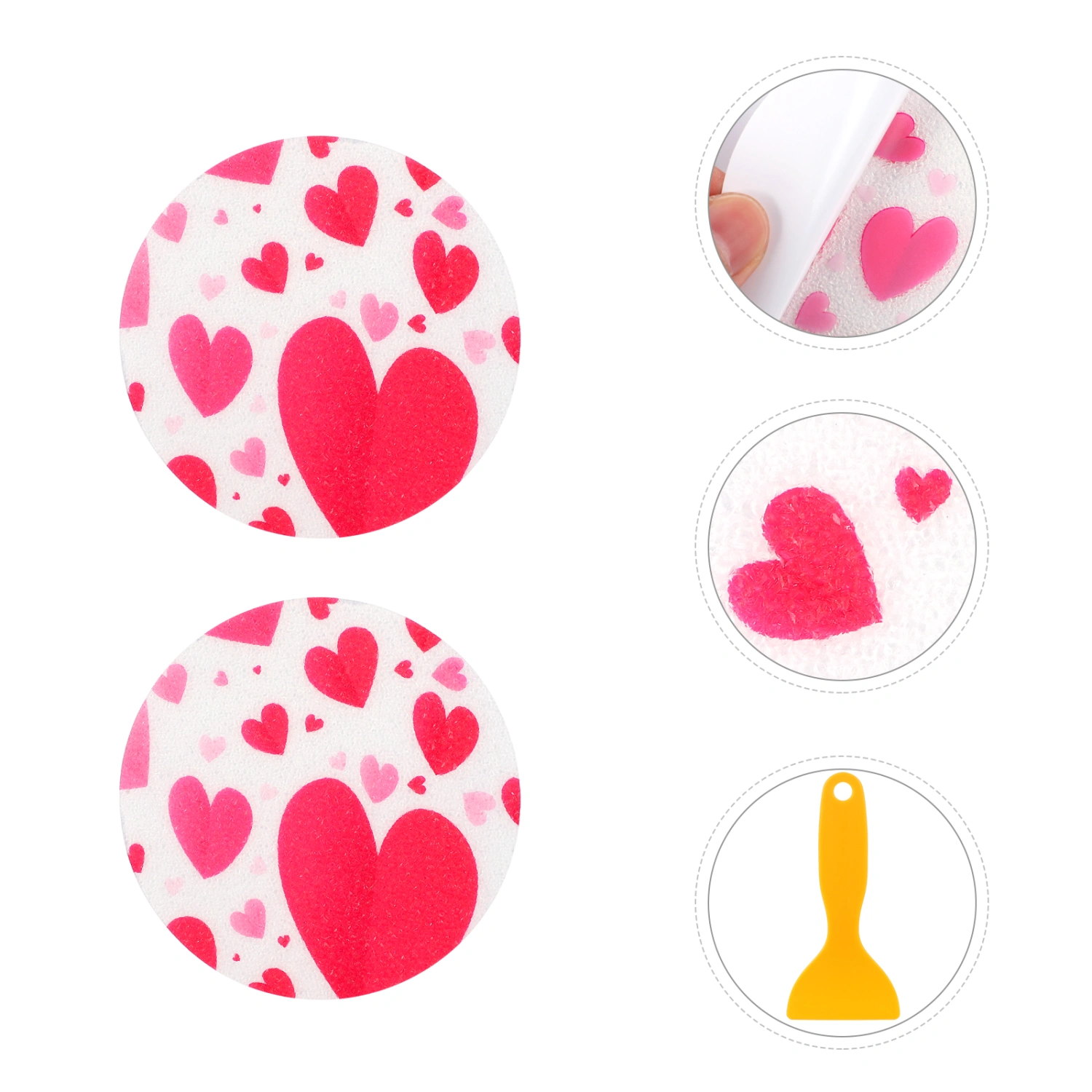 10pcs Anti Skid Shower Stickers Bathtub Self-Adhesive Tape Strips with Scraper