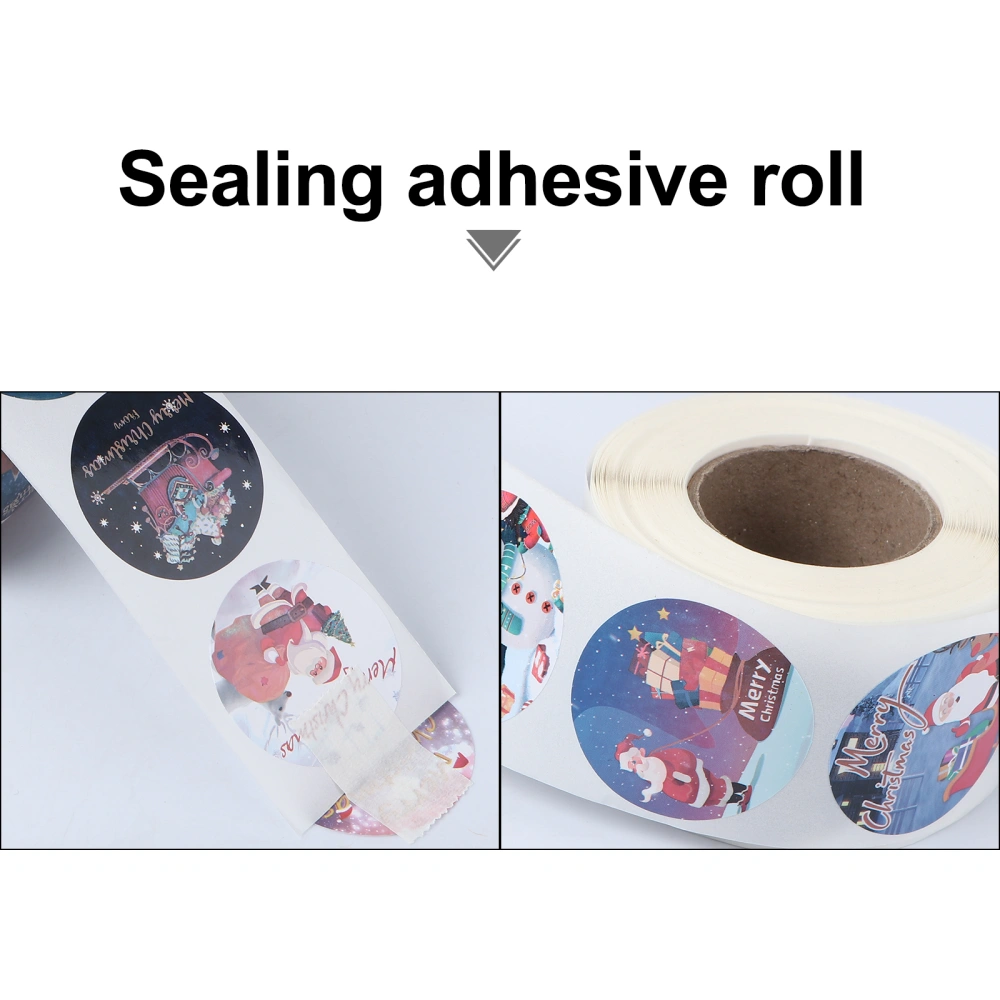 1 Roll Christmas Gift Sticker Self-adhesive Package Sticker Envelope Seal Decal