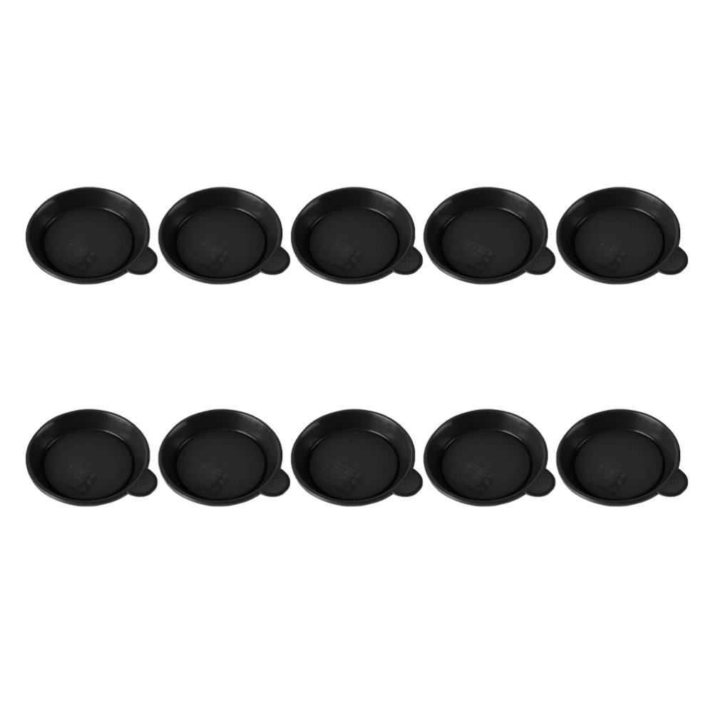 10PCS Plastic Flowerpot Drip Tray Plant Pot Saucer for Fleshiness Planter Garden Balcony - 6.8cm Diameter (Black)