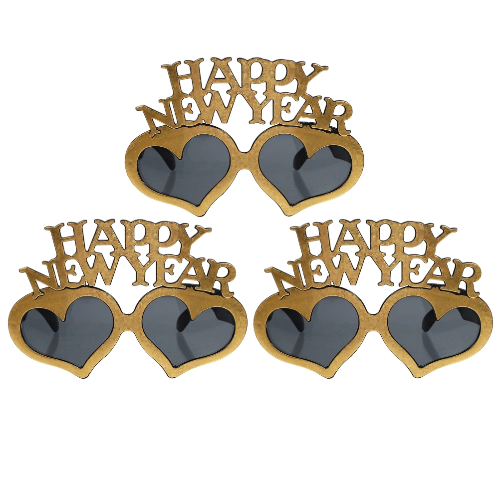 3pcs Happy New Year Eyeglasses New Year's Eve Party Glasses Photo Props