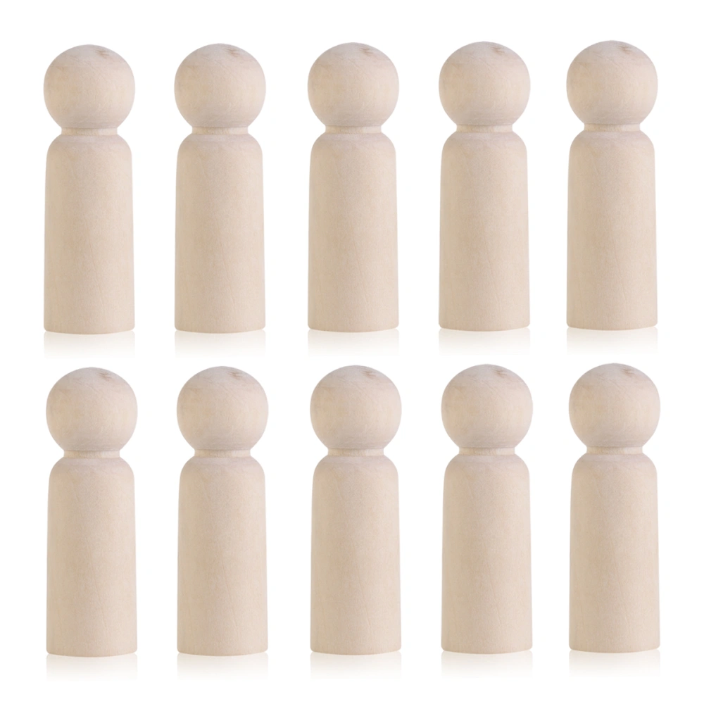 10pcs DIY Plain Blank Wooden Peg Dolls Groom Figures Wedding Cake Toppers