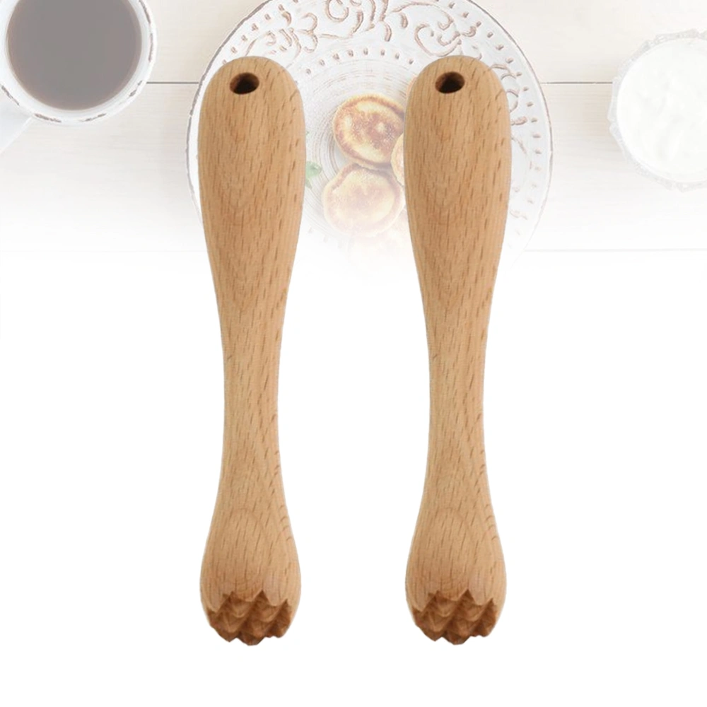 2pcs Wooden Food Muddler Grinding Rod Wood Pestle Garlic Masher Muddler Manual Baby Complementary Food Grinding Stick for Daily Use