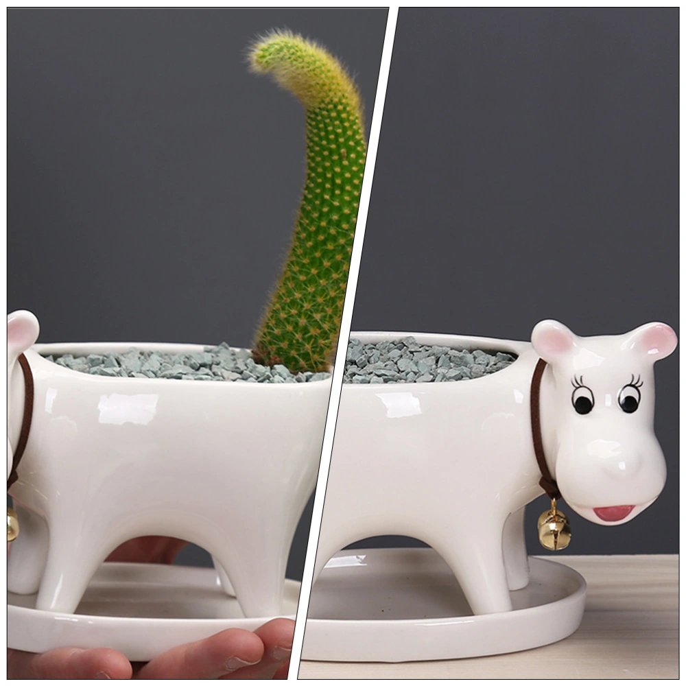 Lovely Cartoon Flower Pot Ceramic Planting Container Dog Shape Decoration