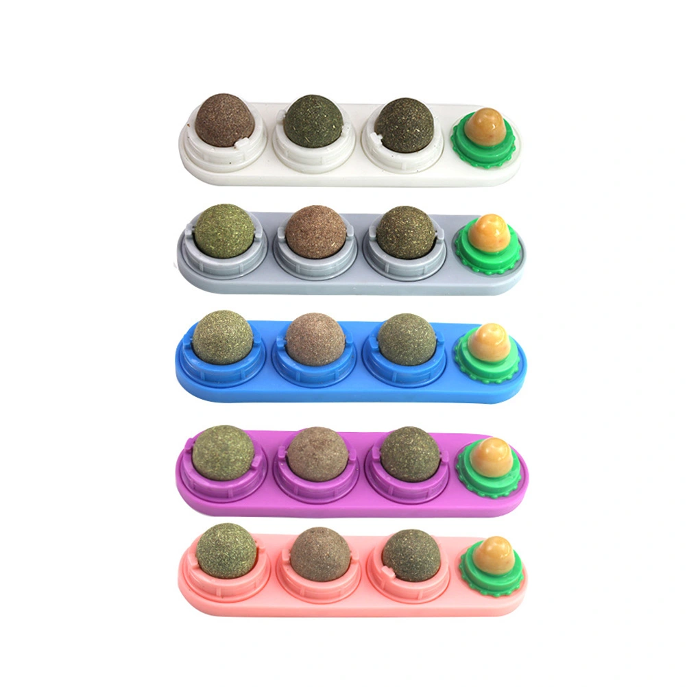 Funny Rotation Catnip Ball Pet Playing Toys Cat Catnip Ball Toy Kitten Teaser Pet Snacks (Purple)