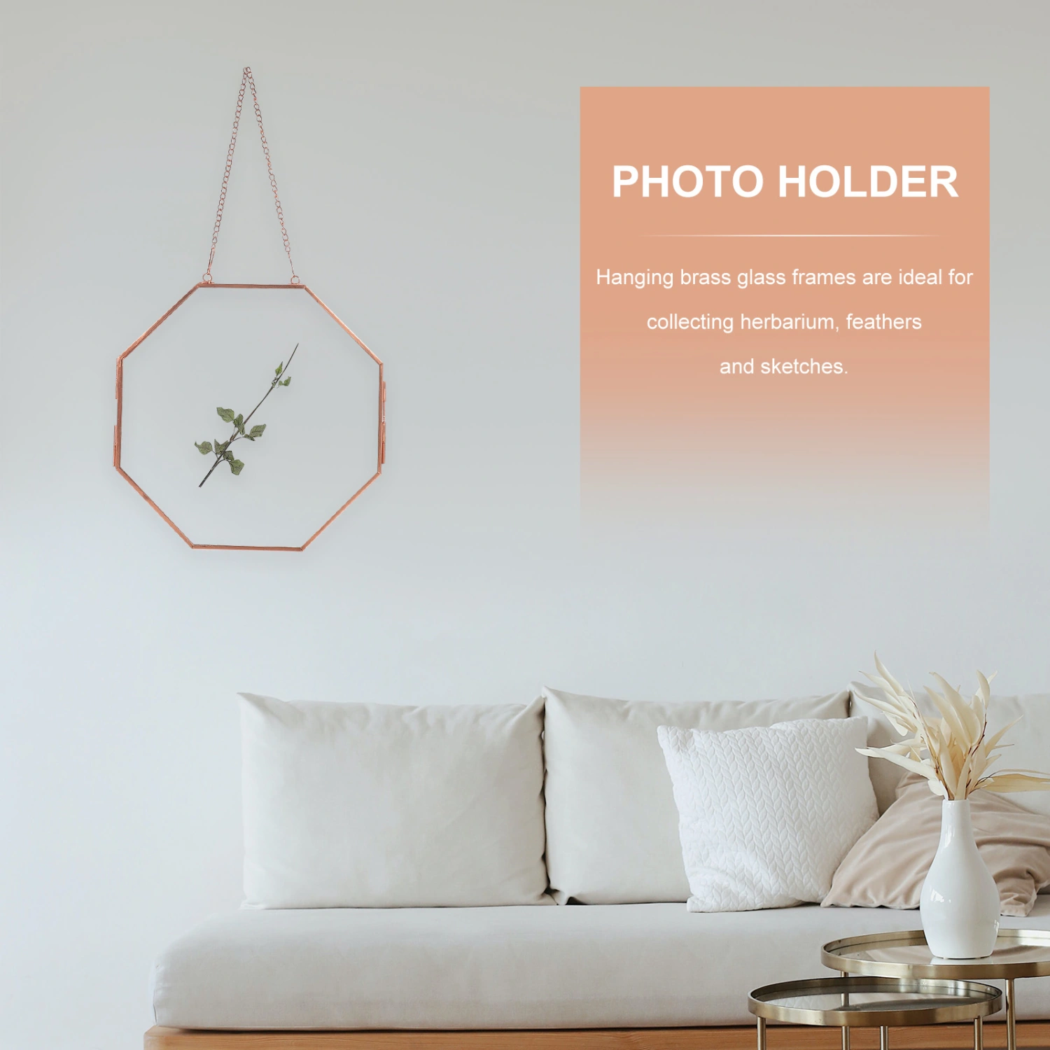 Glass Photo Frame Hanging Glass Picture Frame Pressed Flowers Glass Frame