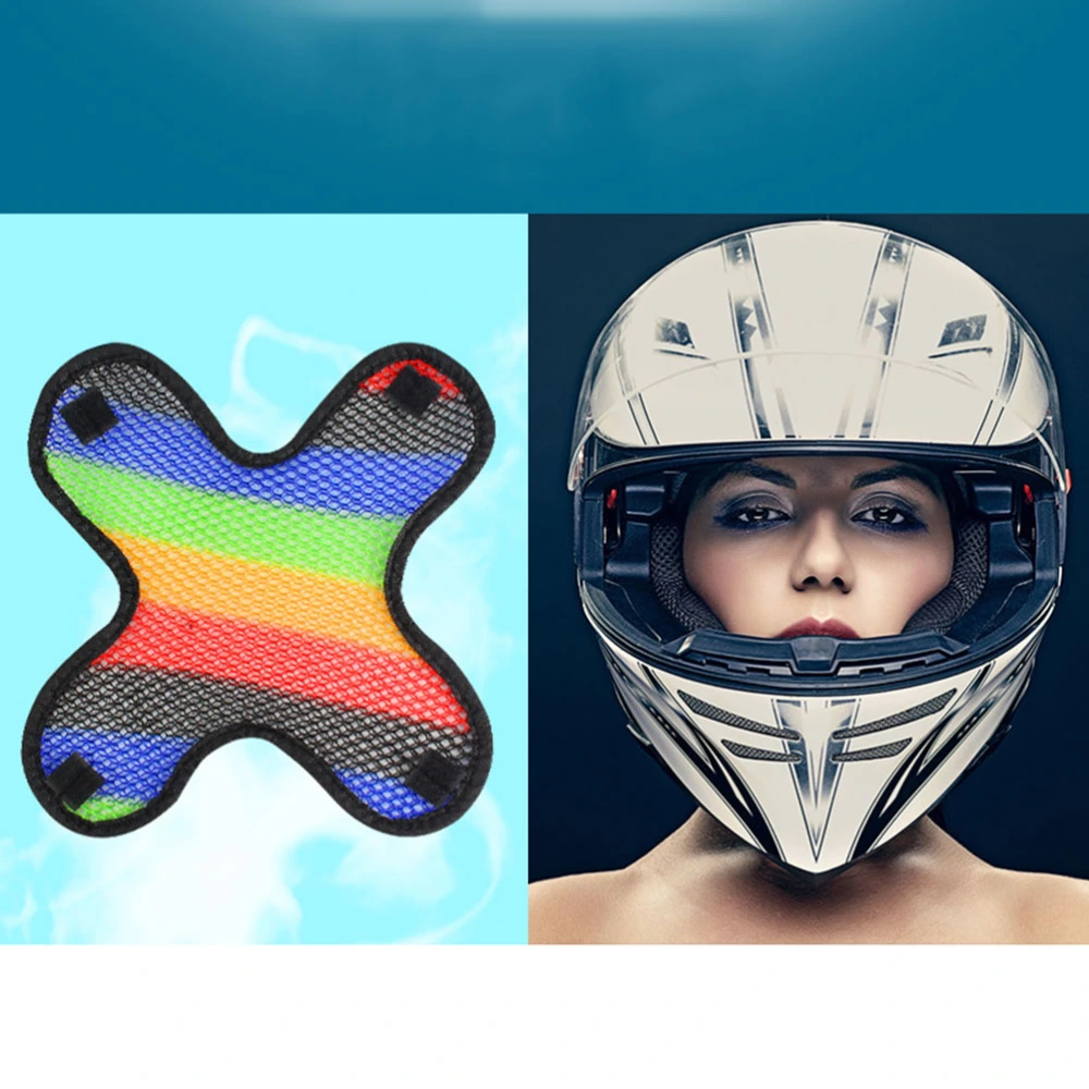 4pcs Helmet Buffering Pad Safety Hat Mesh Insert Pad Insulation Cooling Liner Mat Helmet Accessory for Helmet Outdoor Riding (Rainbow Color)