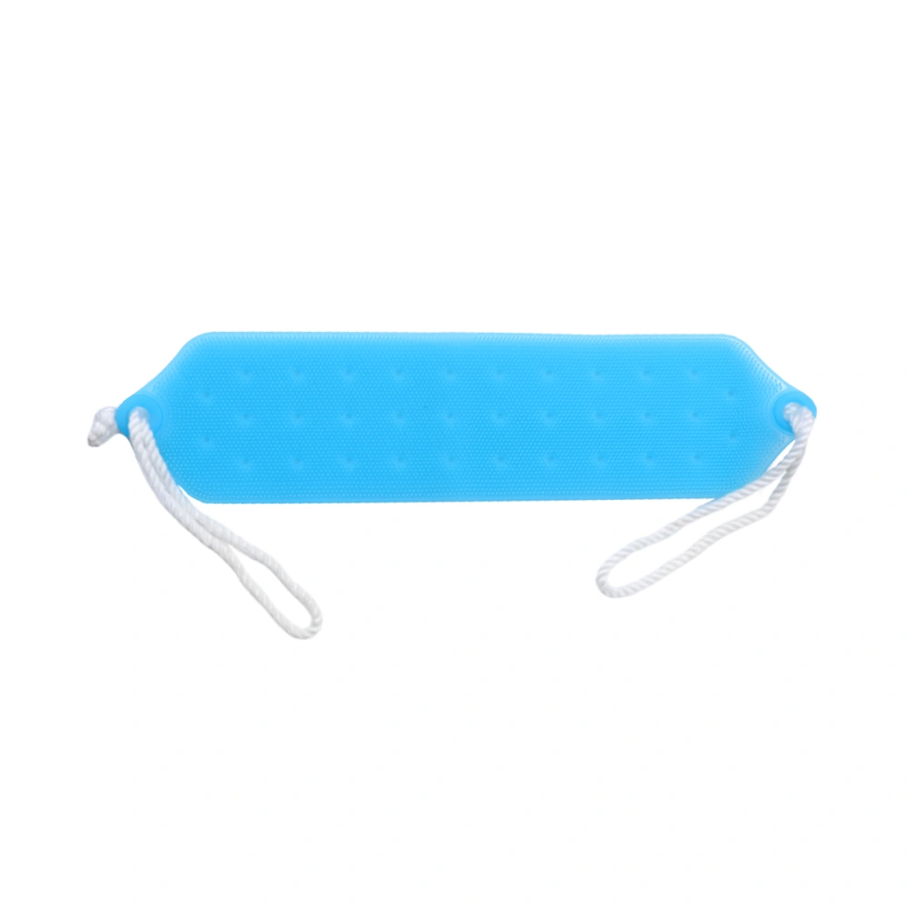 Silicone Bathing Towel Back Scrubber Body Rubbing Towel Long Strip Shower Towel Blue