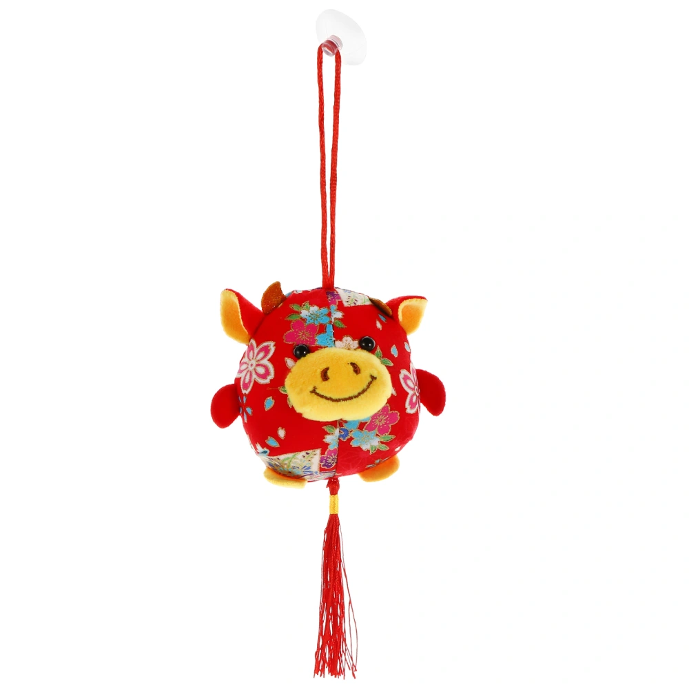 1Pc 2021 New Year’s Hanging Decor Adorable Ox Suction Cup Hanging Decor