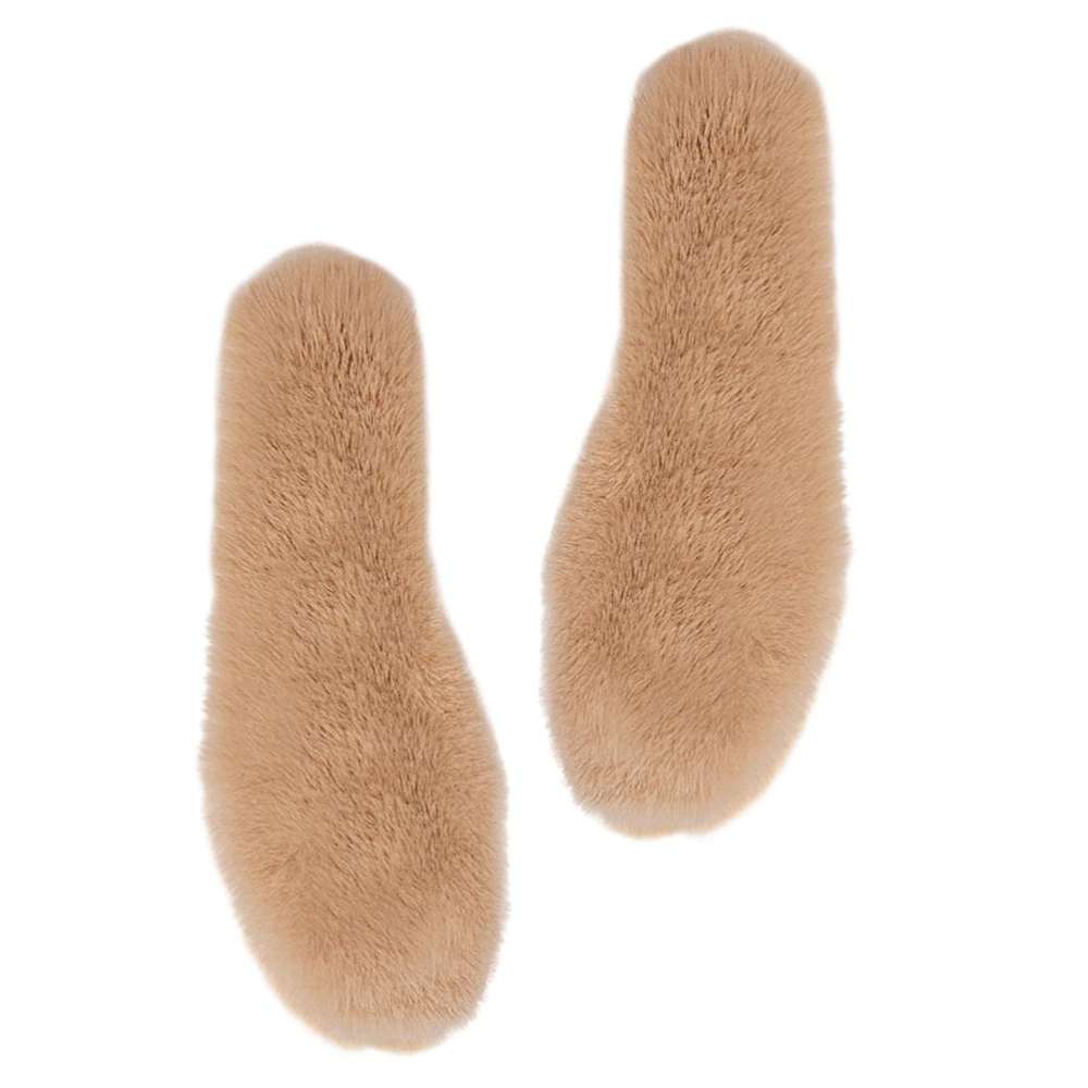 1 Pair of Warm Shoes Insoles Comfortable Insoles Winter Insole (Light Brown)