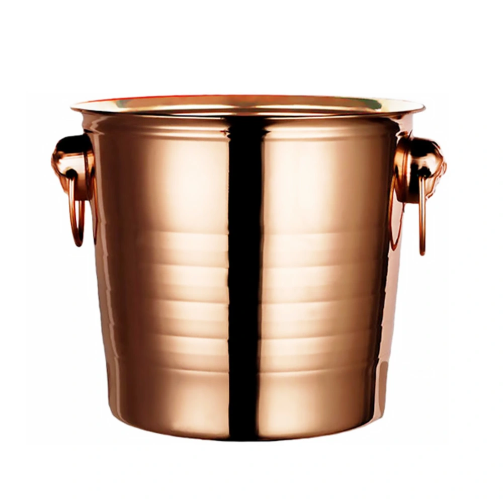 1Pc Thicken Stainless Steel Ice Bucket Bar Creative Ice Storage Barrel Rose Gold