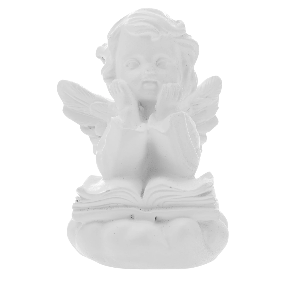 White Angel Figure Adorable Cherubs Angel Decor Statue Resin Angel Sculpture