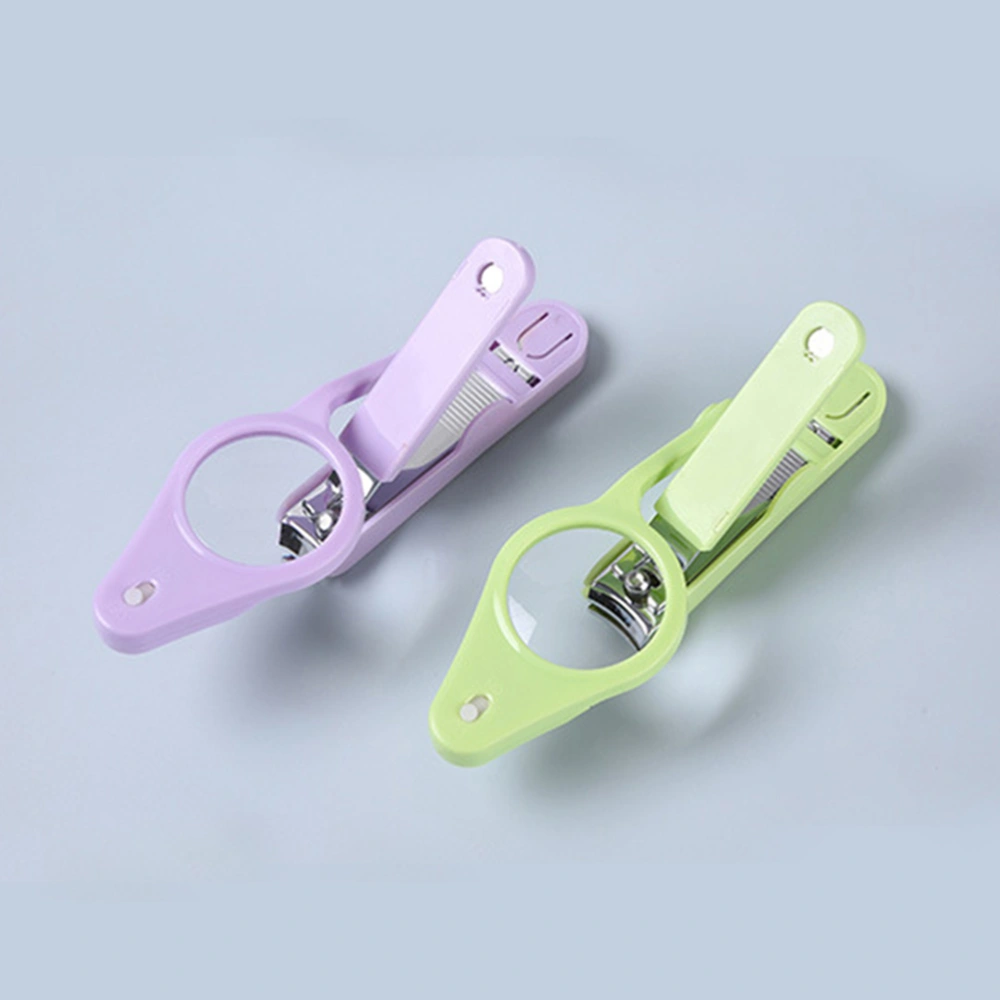 1pc Stainless Steel LED Magnifying Glass Nail Clippers for Women Men Children