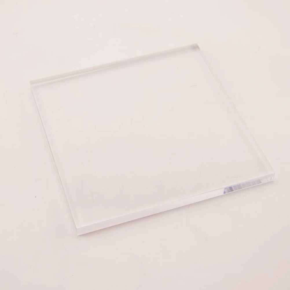 Acrylic Stamping Block Rubber Stamping Tools for Stamp Craft Easy Handle Square Shape Clear Fun Pad for Scrapbooking Crafts Making(15*15cm)