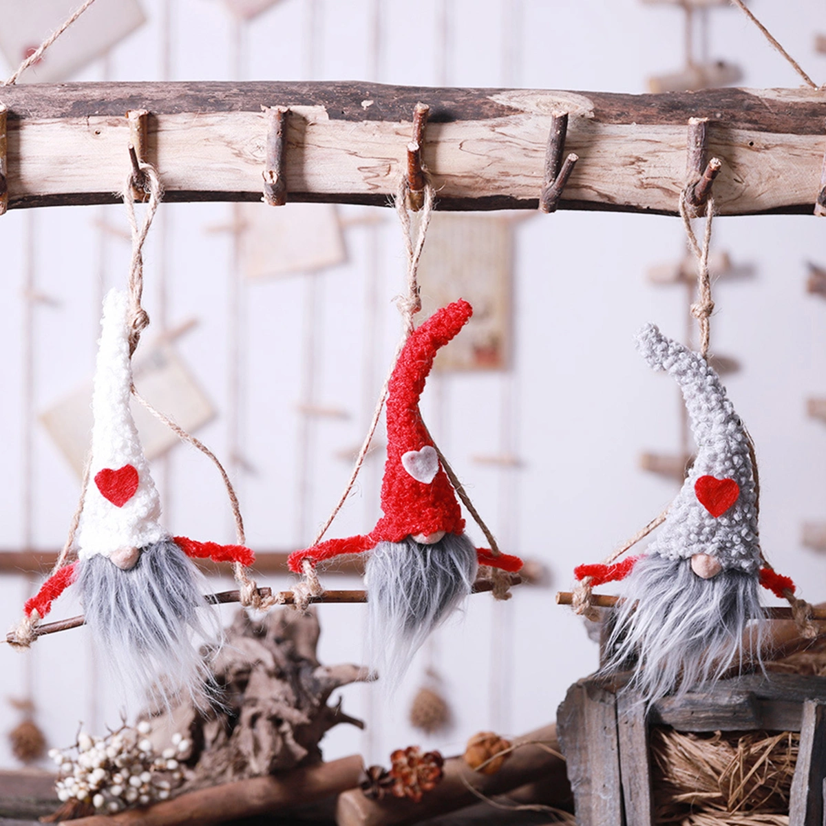 Xmas Faceless Swing Doll Christmas Tree Swing Pendant Christmas Window Hanging Ornament Home Gardening Decor Random Color