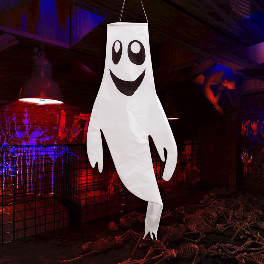 1Pc Halloween Ghost Wind Flag All Saints Day Weathercock Festival Wind Director (White)