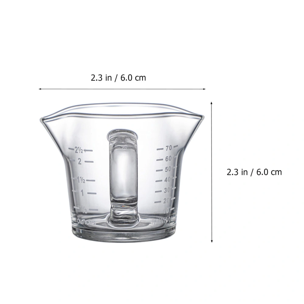 1Pc Measuring Cup Double Mouth Coffee Cup Clear Scale Milk Jug (Transparent)