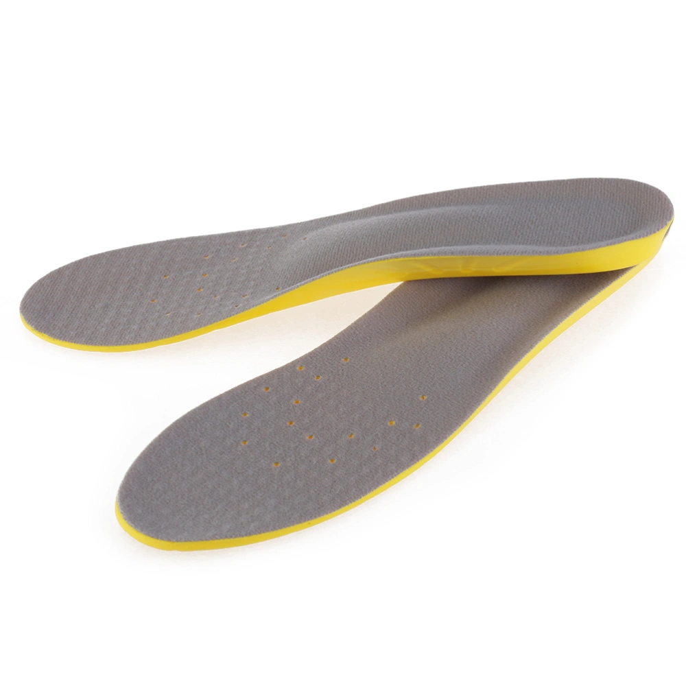 1 Pair of Men Women Memory Shoe Insole Sports Insole Orthotics Arch Pads Pain Relief Shoe Insole - Size M (Yellow Grey)