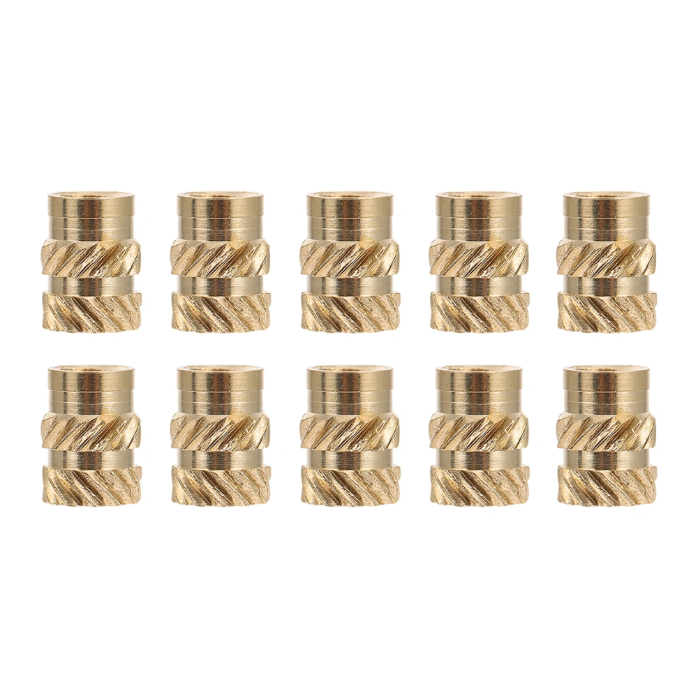 10pcs Brass Thread Knurled Nuts Female Threaded Insert Nuts 3D Printer Embedment Nuts