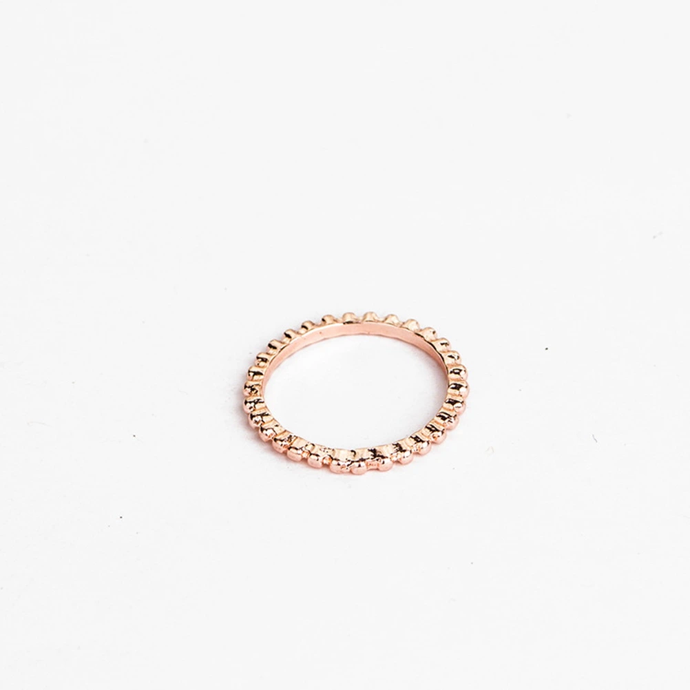 5PCS Delicate Finger Ring Stylish Rhinestone Inlaid Ring Chic Female Ring for Women (Rose Gold No. 6)
