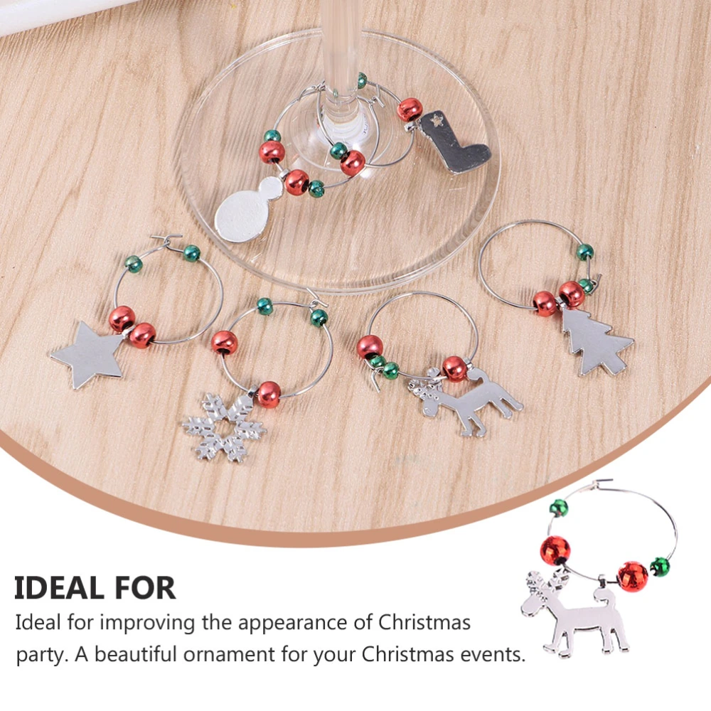 12Pcs Christmas Wine Glass Charms Markers Tags Party Favors Decorations