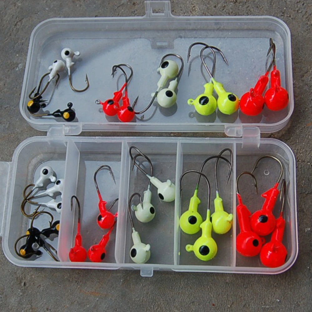 30pcs Fishing Jighead Rig Hooks Tackle (Random Color)