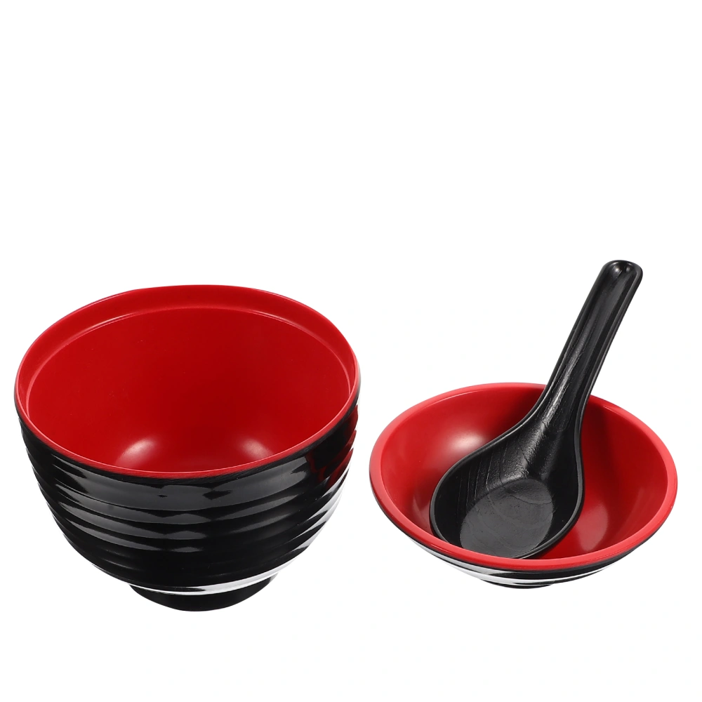 1 Set of Japanese Miso Soup Bowl with Spoon Japanese Style Rice Bowl Covered Miso Soup Bowl