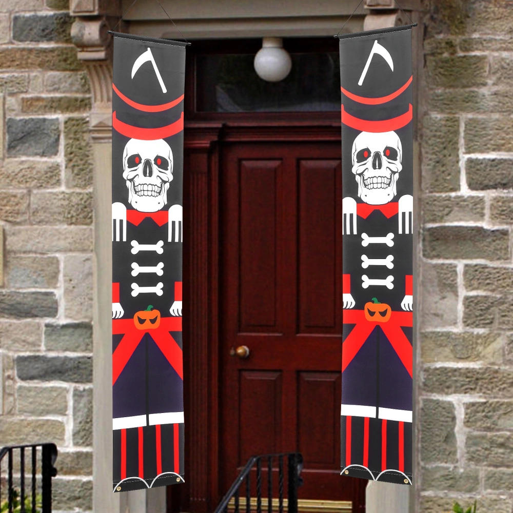 1 Pair of Halloween Hanging Banner Front Door Porch Signs Door Decor Halloween Supplies