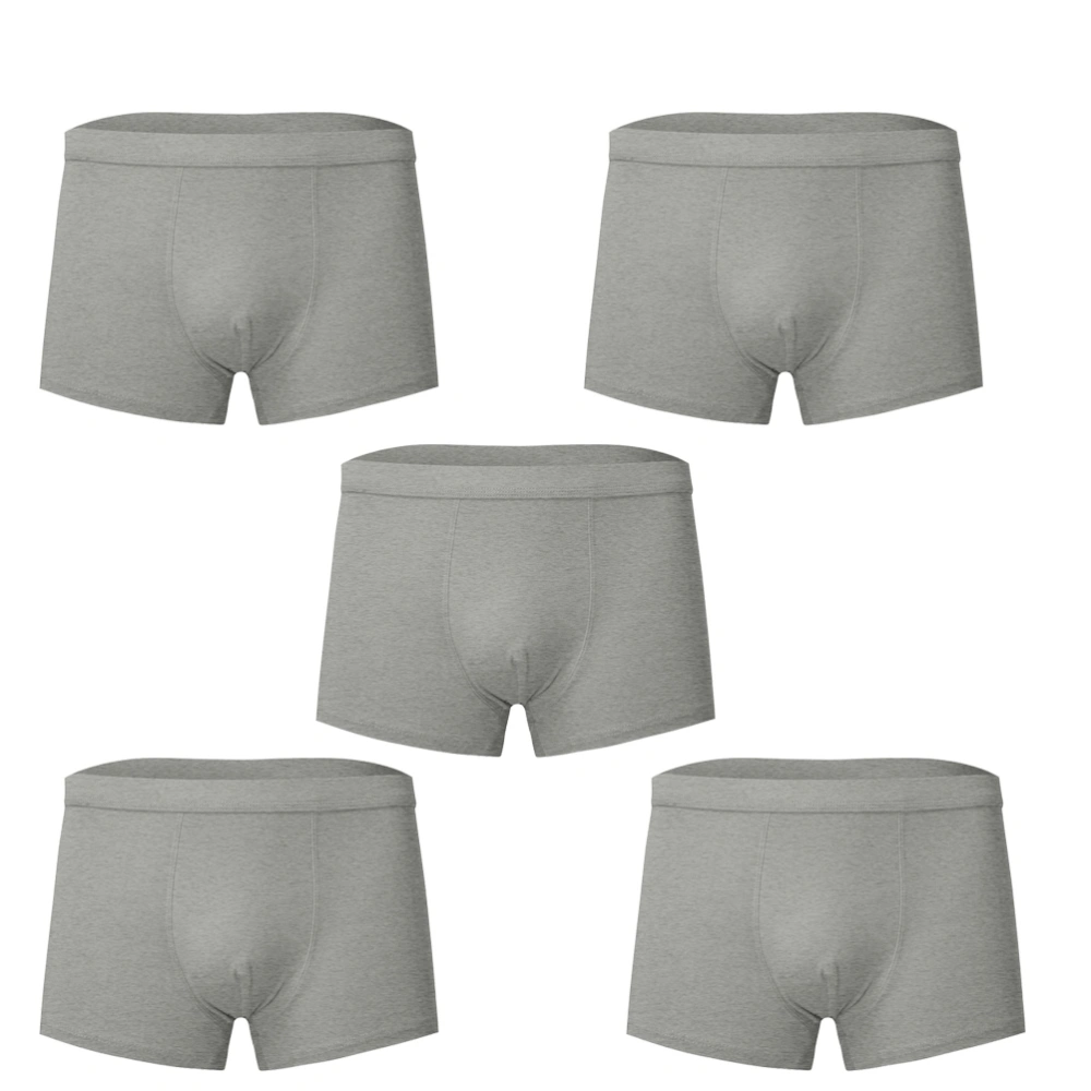 5pcs Cotton Man Underwear Briefs Stretchy Breathable Briefs Sexy Underwear Shorts Underpants Size 4XL (Grey)