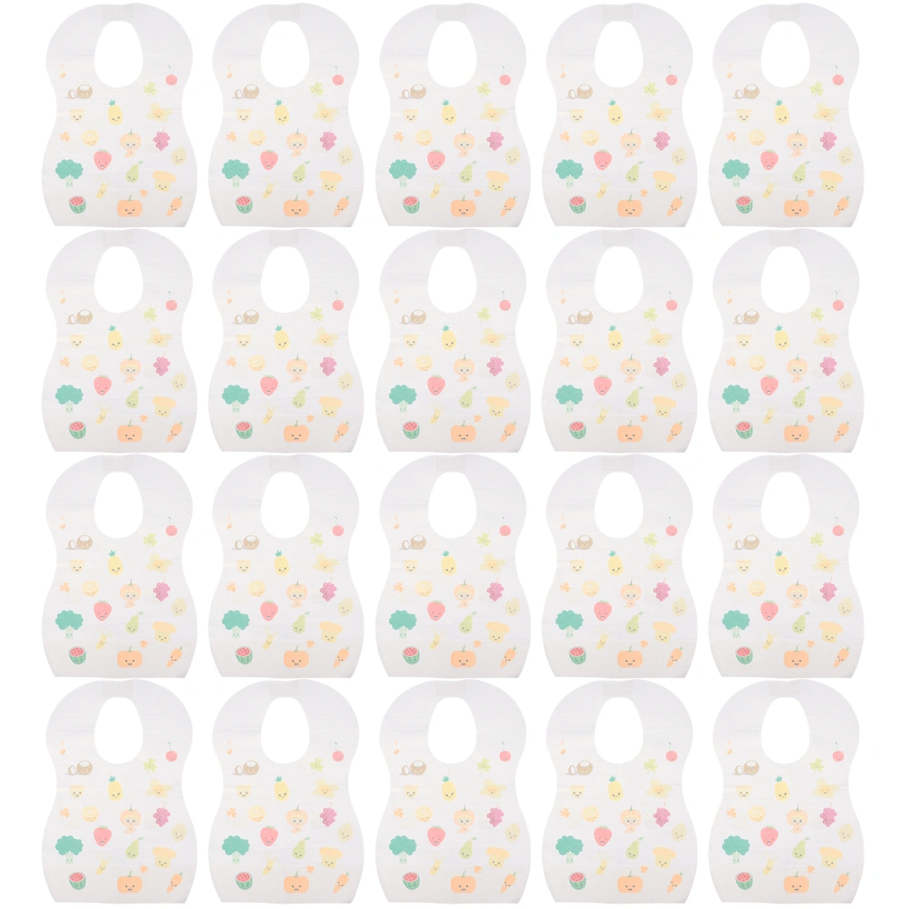 20pcs Disposable Baby Bib Stain Odor Resistant Toddler Bib Cartoon Toddler Bib