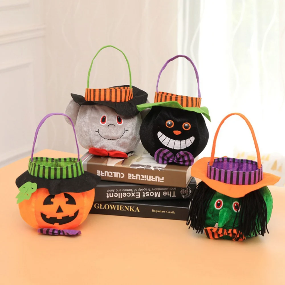 3pcs Halloween Candy Bags Portable Cloth Pouch for Kids