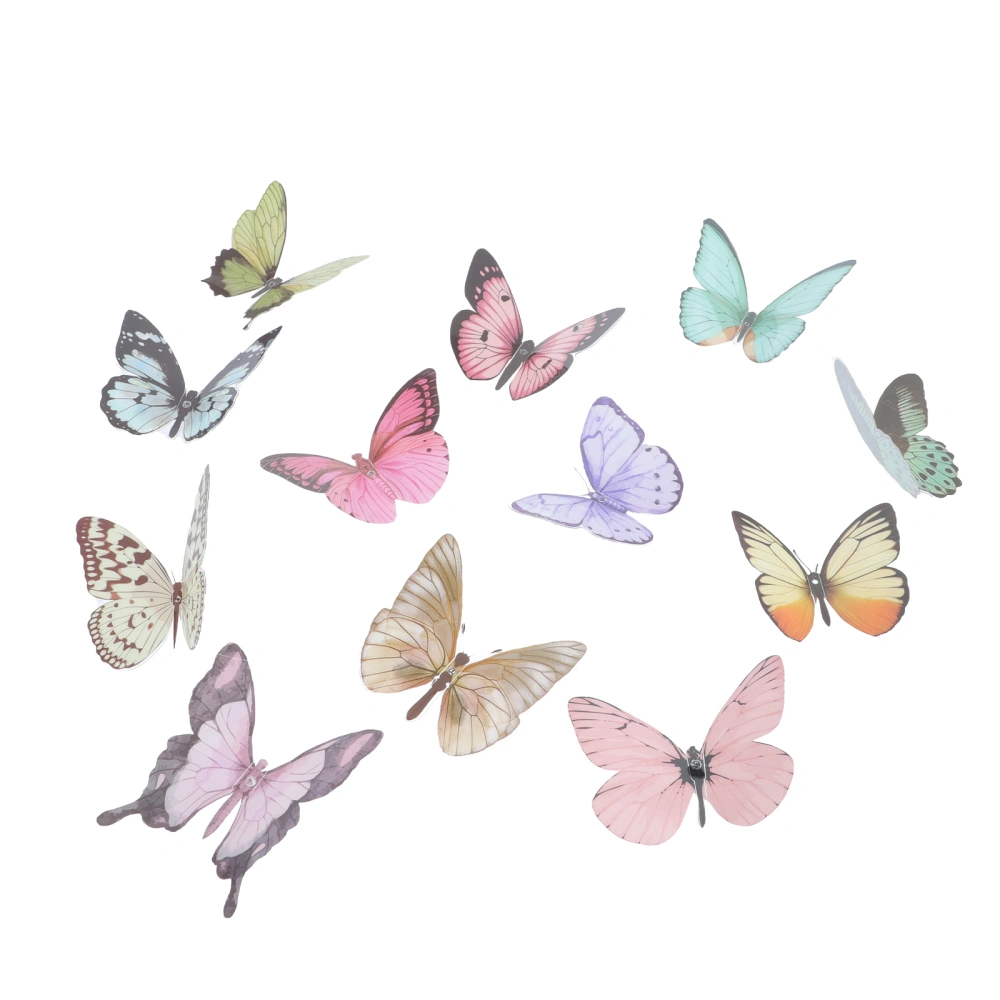 32Pcs Plastic Stereo Butterfly Decoration Card Bouquet Butterfly Decors for Flower Shop