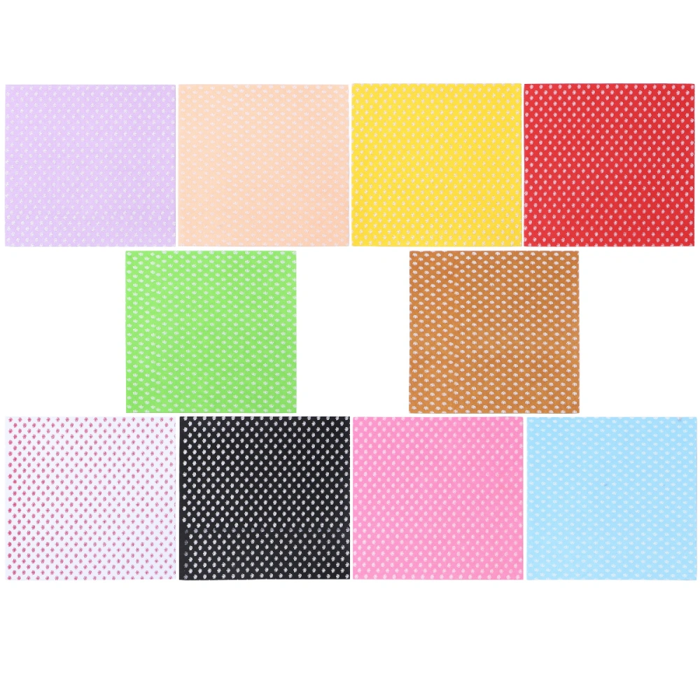 10pcs Handwork DIY Non-woven Fabric Material DIY Accessories for Toy Art Craft Making 30x30cm(Flower Pattern, 10 Colors)