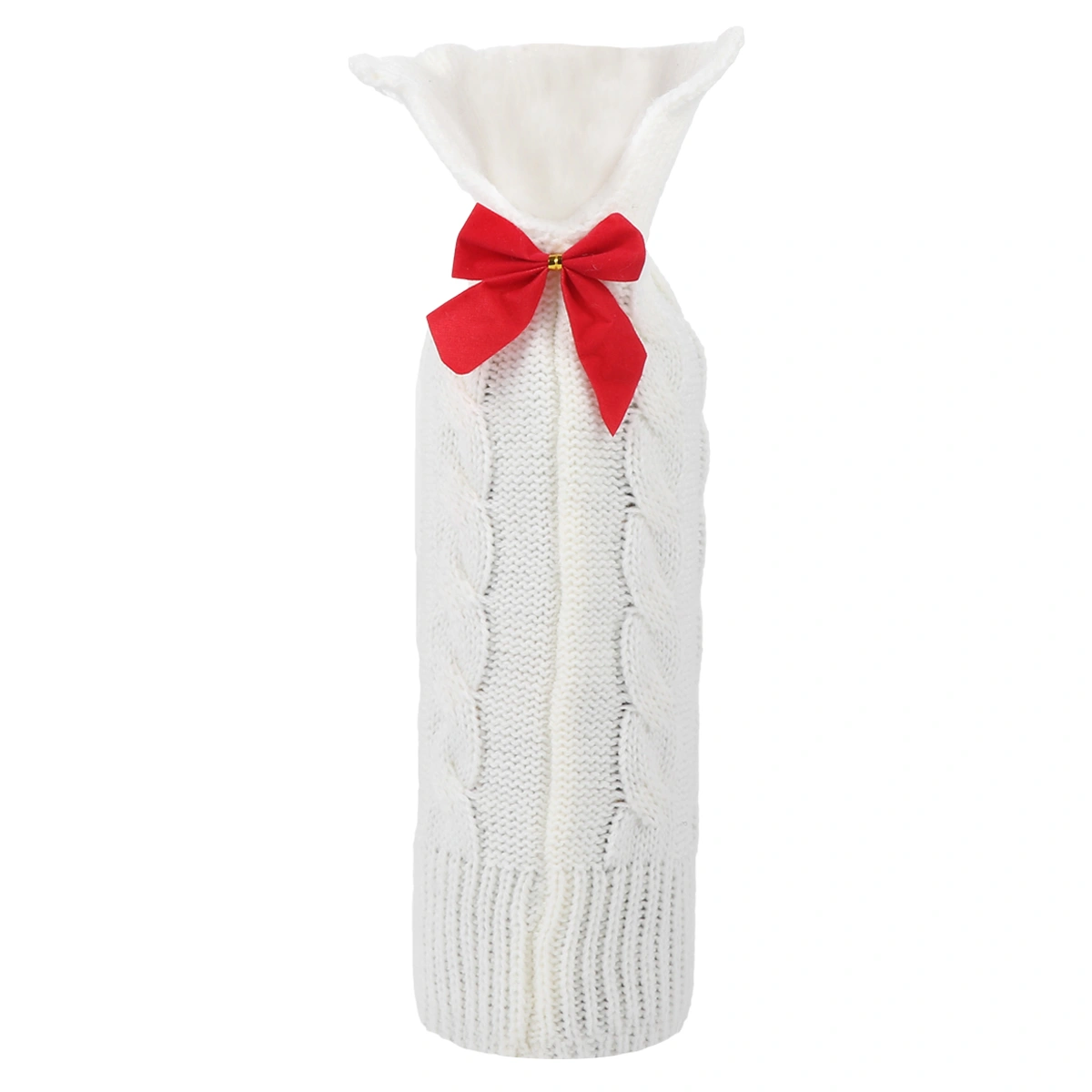 1 Pc Portable Flexible Bottle Clothes Adorable Red Wine Bottle Cover (White)