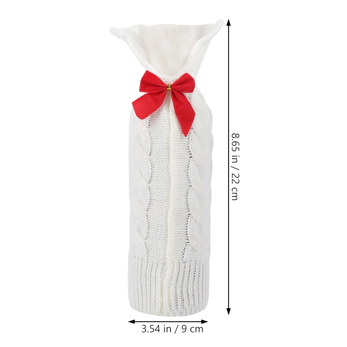 1 Pc Portable Flexible Bottle Clothes Adorable Red Wine Bottle Cover (White)
