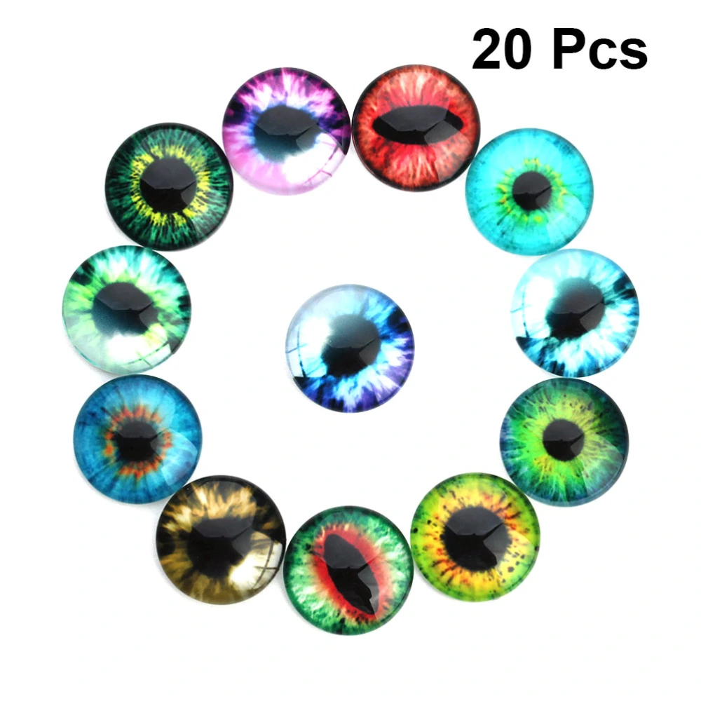 20PCS DIY Jewelry Accessories DIY Eye Glass Interface Patch Creative DIY Eye Time Glass Patch Circular Jewelry Making Material Supplies for DIY Jewelry Making Mixed Color Size 25MM