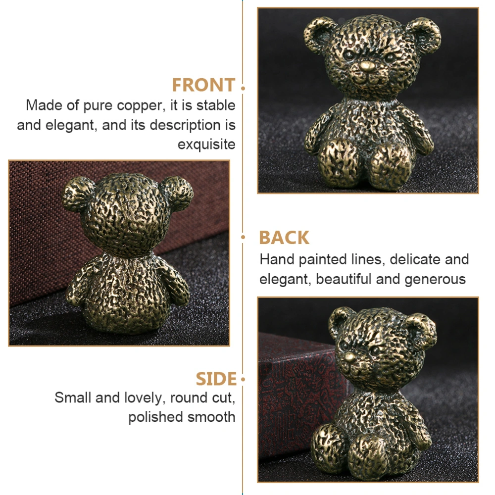 Vintage Style Bear Adornment Creative Brass Desktop Adornment for Home