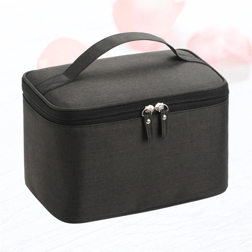 Travel Cosmetic Bag Portable Makeup Pouch Cosmetics Toiletries Storage Bag Organizer for Women Female Lady (Black)