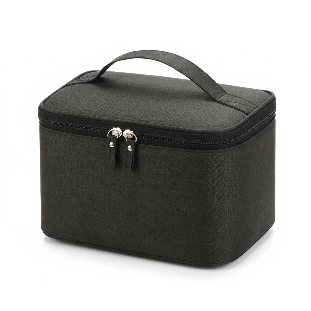 Travel Cosmetic Bag Portable Makeup Pouch Cosmetics Toiletries Storage Bag Organizer for Women Female Lady (Black)