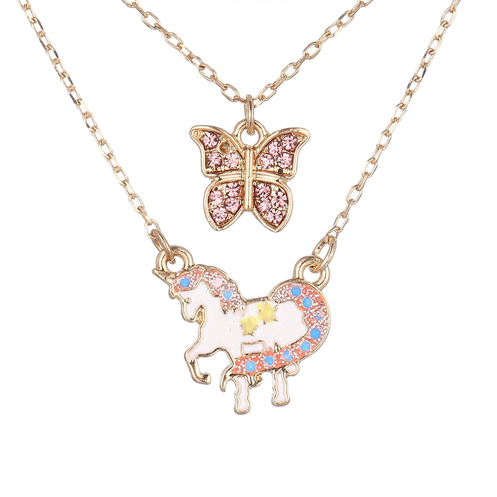 Fashion Torque Unicorn Clavicle Chain Pendant Chain Multilayer Necklace Adorable Necklace for Woman Girl