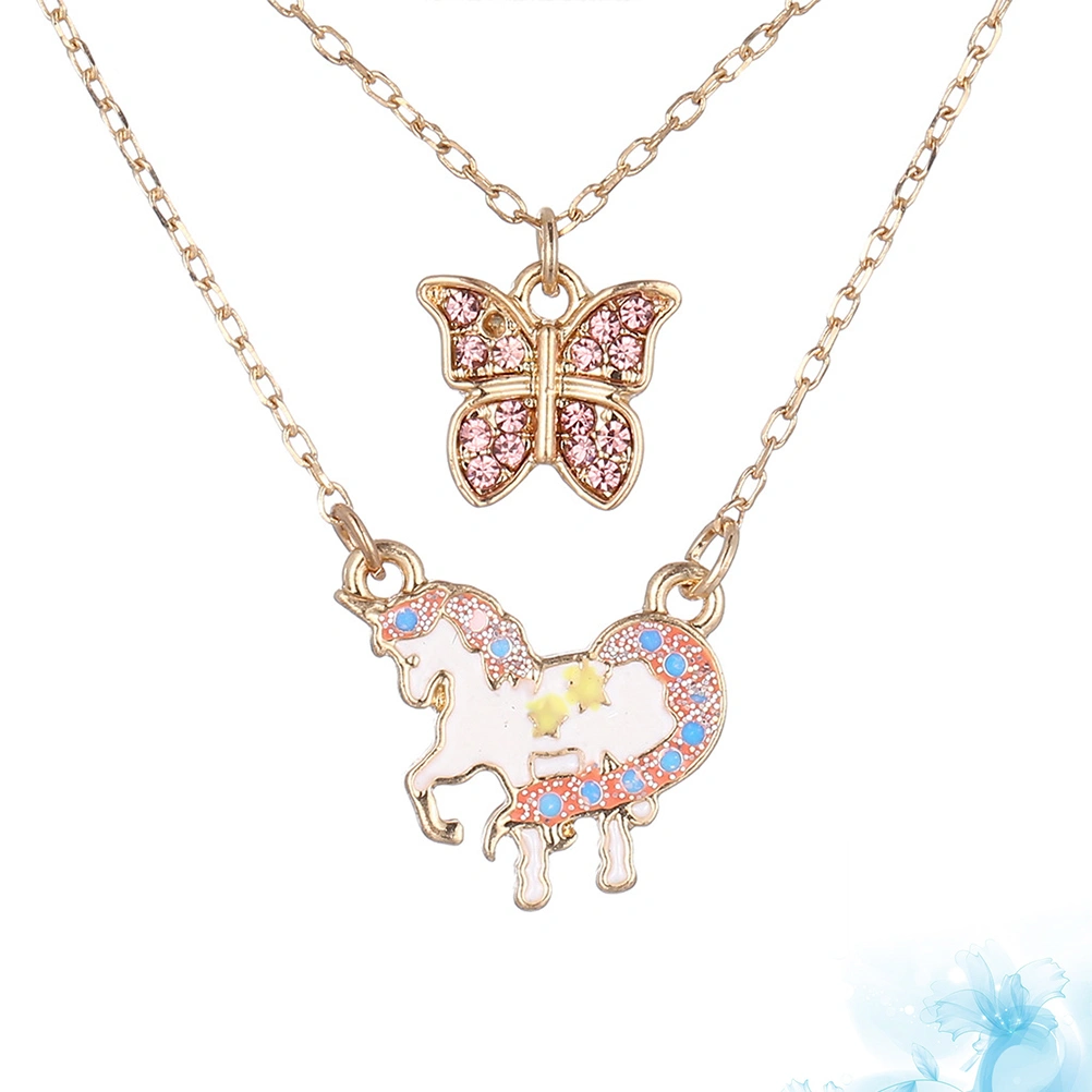 Fashion Torque Unicorn Clavicle Chain Pendant Chain Multilayer Necklace Adorable Necklace for Woman Girl