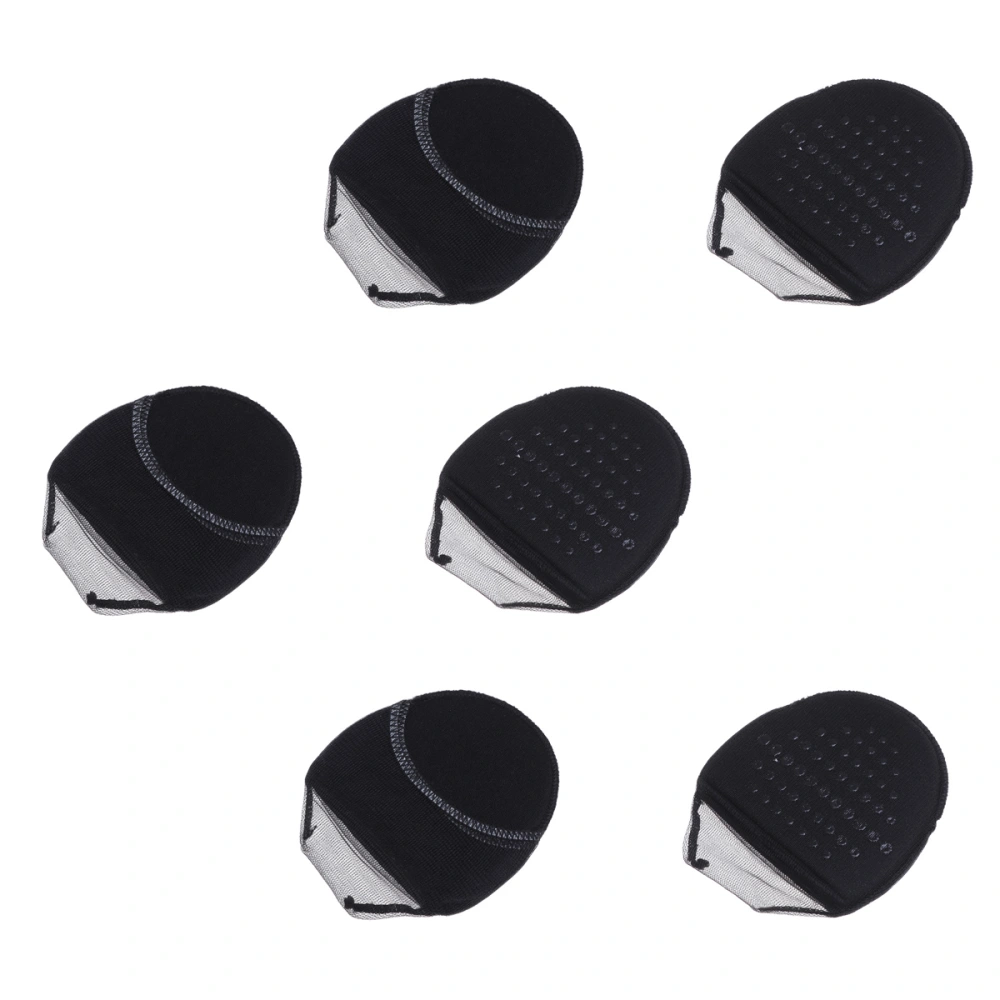 3 Pairs of Open-toed Ultra-soft Forefoot Cushions Invisible Sponge Foot Pad High-heeled Shoes Protectors (Black)