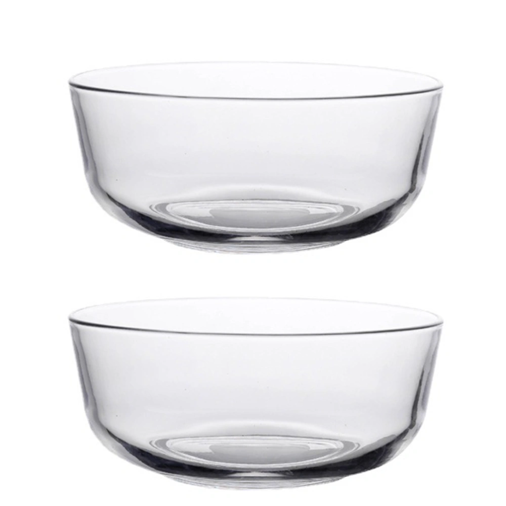 2pcs Glass Salad Bowls Delicate Food Serving Bowls Multi-function Glass Bowls