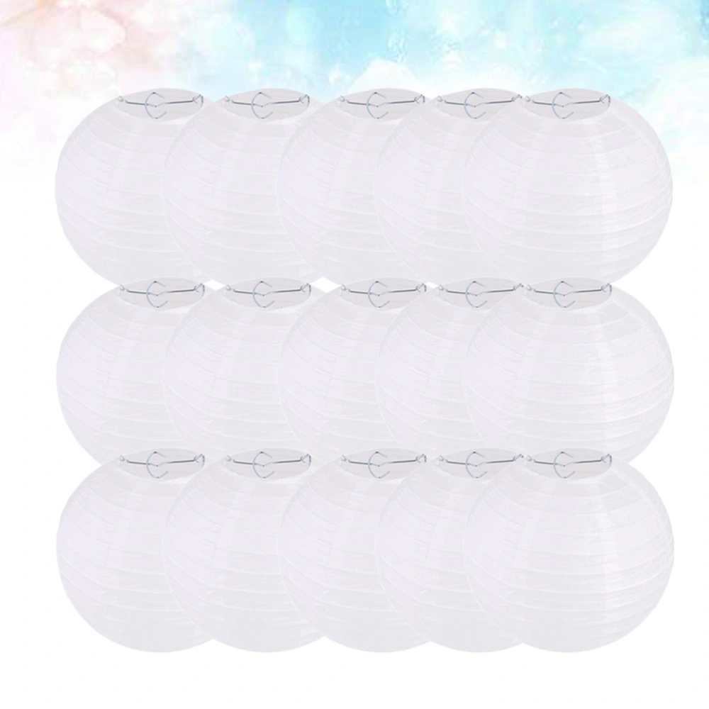 15pcs 12 Inches White Lantern Wedding Round Paper Lantern Children DIY Drawing Handmade Materials Lantern Decorative Hanging Party Supplies