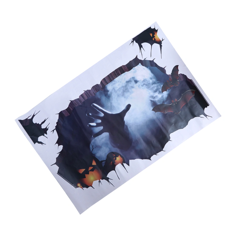 Halloween 3D Floor Stickers Glass Sticker Wall Stickers Spooky Stickers for Living Room Bedroom Bar Club Decoration