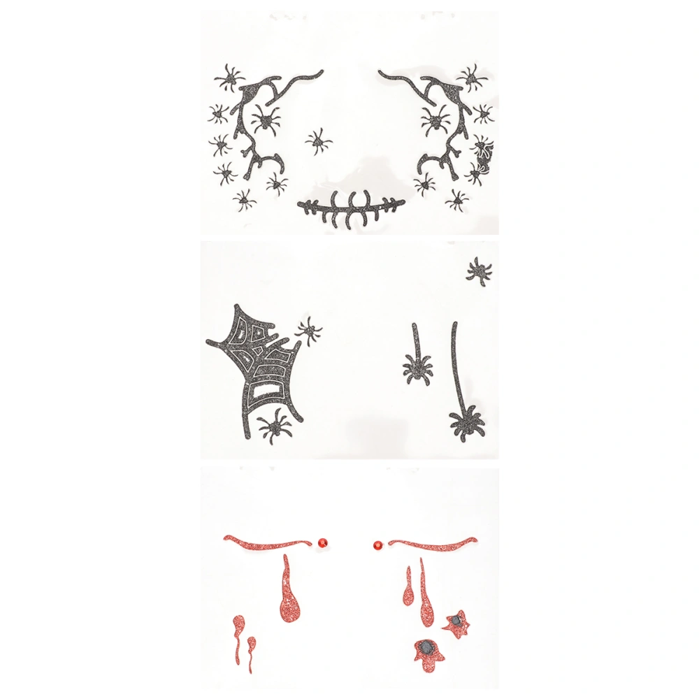 3pc Halloween Facial Stickers Masquerade Makeup Bloody Face Eye Stickers