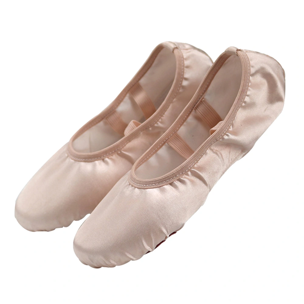 Satin Ballet Practice Shoes Sole Ballet Slipper Gymnastics Dance Shoes for Adults Women (Size 37)