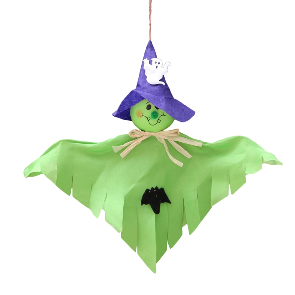 Halloween Party Decoration Horror Ghost Kids Trick Hanging Decor Witches Pendant Halloween Setting Props (Green)