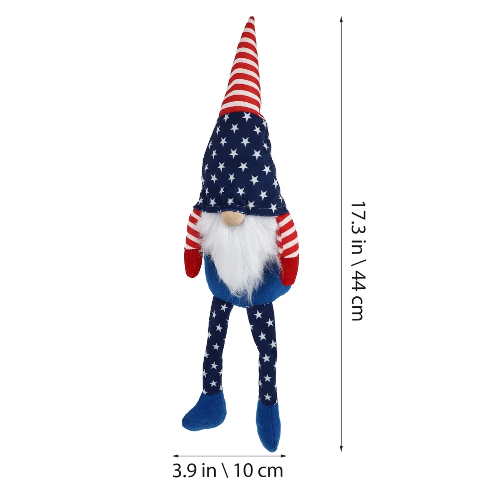 1pc Independence Day Dwarf Doll Adornment Lovely Gnome Long Leg Gnome Decor